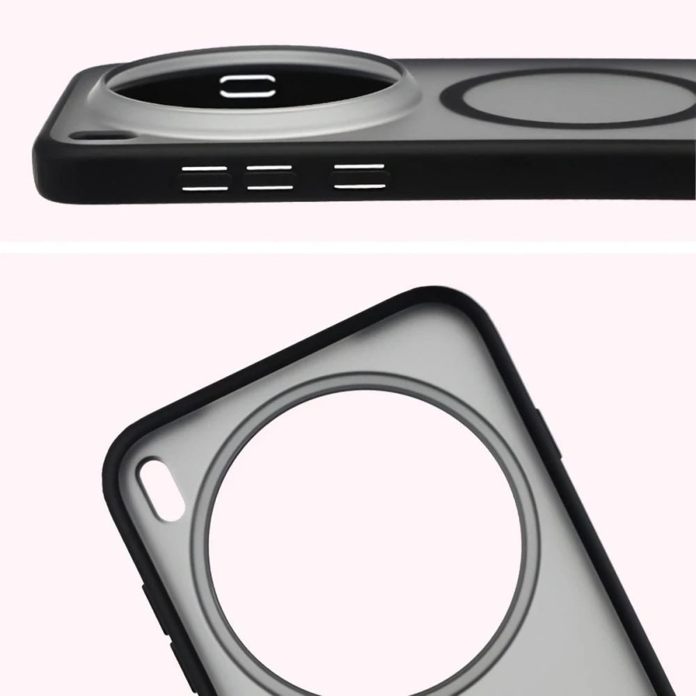 Etui z pierścieniem magnetycznym Bizon Case MatteO do Vivo X300 Pro przydymione-czarne