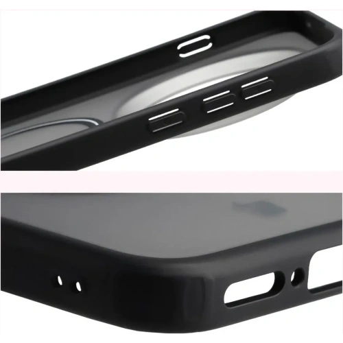 Etui z pierścieniem magnetycznym Bizon Case MatteO do Vivo X300 Pro przydymione-czarne