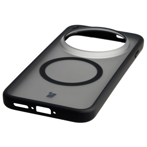 Etui z pierścieniem magnetycznym Bizon Case MatteO do Vivo X300 Pro przydymione-czarne