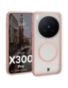 Etui z pierścieniem magnetycznym Bizon Case MatteO do Vivo X300 Pro przydymione-jasnoróżowe