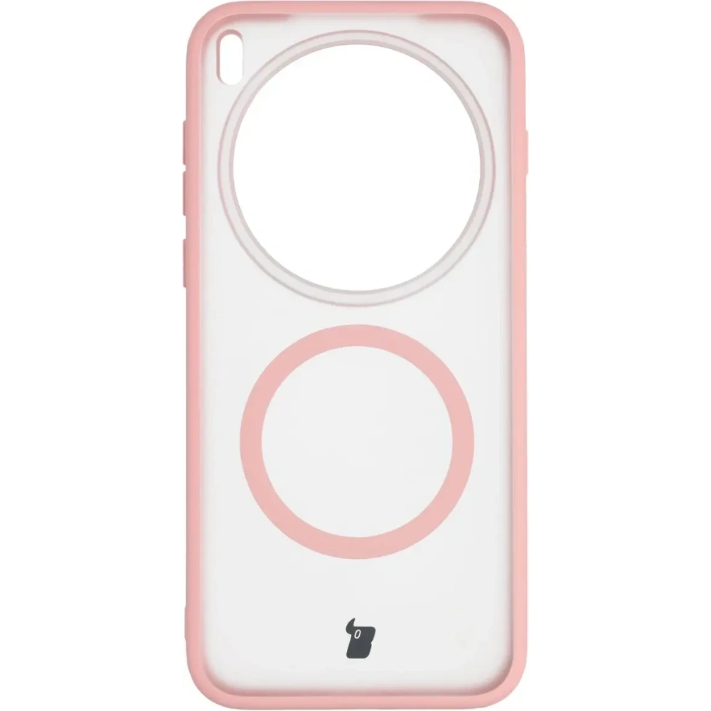 Etui z pierścieniem magnetycznym Bizon Case MatteO do Vivo X300 Pro przydymione-jasnoróżowe