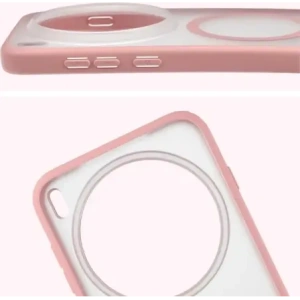 Etui z pierścieniem magnetycznym Bizon Case MatteO do Vivo X300 Pro przydymione-jasnoróżowe