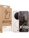 Etui z pierścieniem magnetycznym Bizon Case MatteO do Vivo X300 Pro przydymione-jasnoróżowe