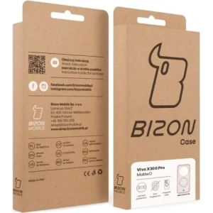 Etui z pierścieniem magnetycznym Bizon Case MatteO do Vivo X300 Pro przydymione-jasnoróżowe