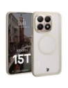 Etui z pierścieniem magnetycznym Bizon Case MatteO do Xiaomi 15T przydymione-beżowe