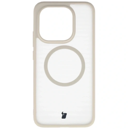 Etui z pierścieniem magnetycznym Bizon Case MatteO do Xiaomi 15T przydymione-beżowe