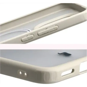 Etui z pierścieniem magnetycznym Bizon Case MatteO do Xiaomi 15T przydymione-beżowe