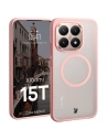 Etui z pierścieniem magnetycznym Bizon Case MatteO do Xiaomi 15T przydymione-jasnoróżowe