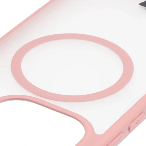 Etui z pierścieniem magnetycznym Bizon Case MatteO do Xiaomi 15T przydymione-jasnoróżowe