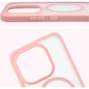 Etui z pierścieniem magnetycznym Bizon Case MatteO do Xiaomi 15T przydymione-jasnoróżowe