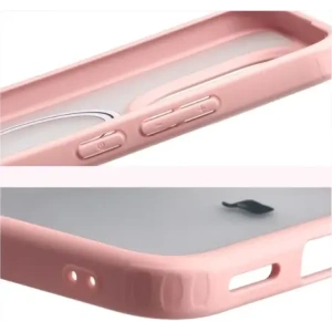 Etui z pierścieniem magnetycznym Bizon Case MatteO do Xiaomi 15T przydymione-jasnoróżowe