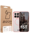 Etui z pierścieniem magnetycznym Bizon Case MatteO do Xiaomi 15T przydymione-jasnoróżowe