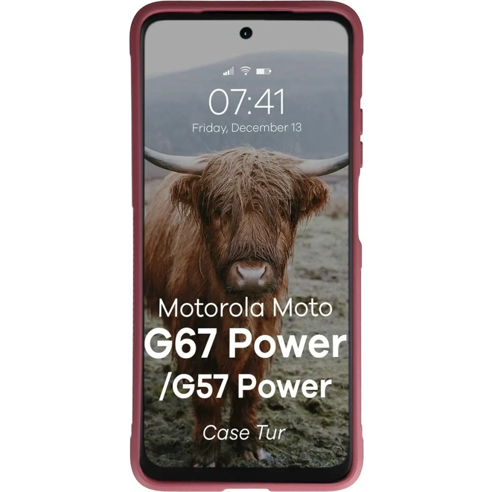Pancerne etui Bizon Case Tur do Motorola Moto G57 Power / G67 Power burgundowe