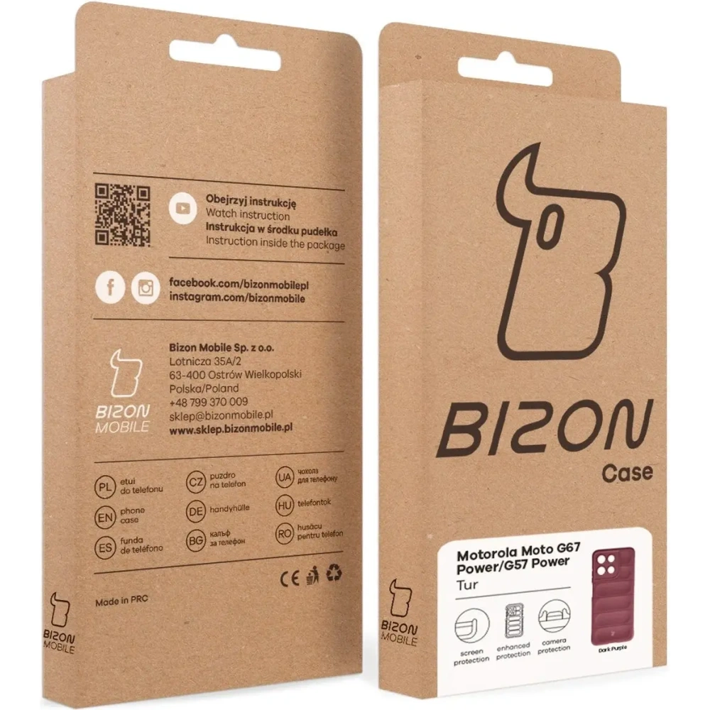 Pancerne etui Bizon Case Tur do Motorola Moto G57 Power / G67 Power burgundowe