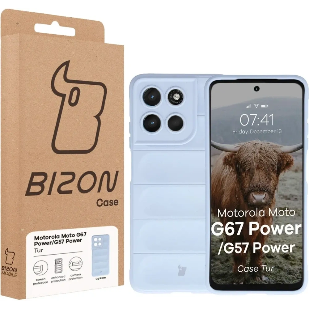 Pancerne etui Bizon Case Tur do Motorola Moto G57 Power / G67 Power jasnoniebieskie