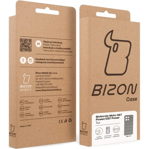 Pancerne etui Bizon Case Tur do Motorola Moto G57 Power / G67 Power jasnoszare