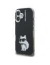 Etui Karl Lagerfeld IML Aquarelle Choupette & Logo do Apple iPhone 16 czarny