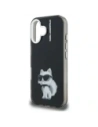 Etui Karl Lagerfeld IML Aquarelle Choupette & Logo do Apple iPhone 16 czarny