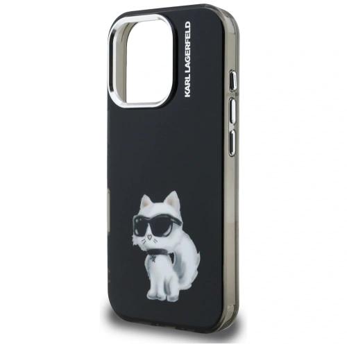 Etui Karl Lagerfeld IML Aquarelle Choupette & Logo do Apple iPhone 16 Pro czarny