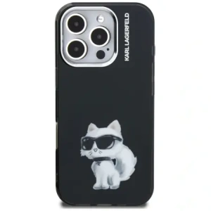 Etui Karl Lagerfeld IML Aquarelle Choupette & Logo do Apple iPhone 16 Pro Max czarny
