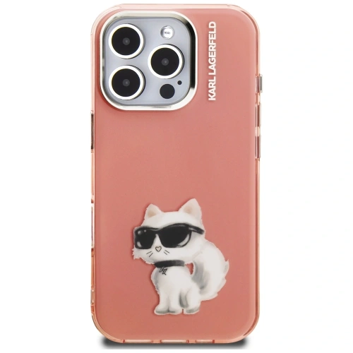 Etui Karl Lagerfeld IML Aquarelle Choupette & Logo do Apple iPhone 16 Pro Max różowy