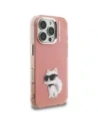 Etui Karl Lagerfeld IML Aquarelle Choupette & Logo do Apple iPhone 16 Pro różowy