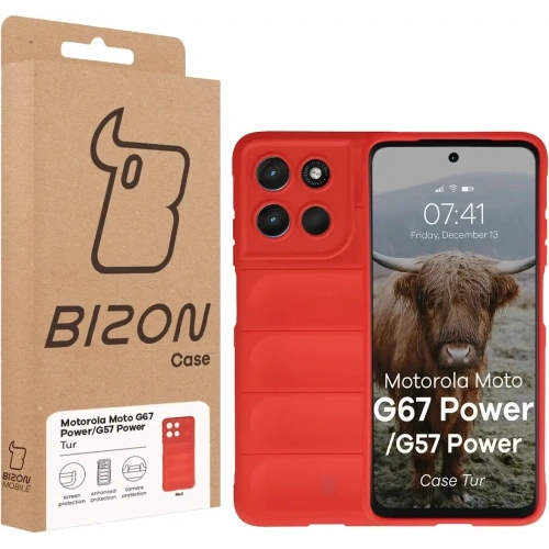 Pancerne etui Bizon Case Tur do Motorola Moto G57 Power / G67 Power czerwone