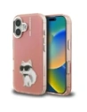 Etui Karl Lagerfeld IML Aquarelle Choupette & Logo do Apple iPhone 16 różowy