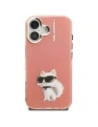 Etui Karl Lagerfeld IML Aquarelle Choupette & Logo do Apple iPhone 16 różowy