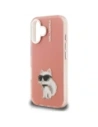Etui Karl Lagerfeld IML Aquarelle Choupette & Logo do Apple iPhone 16 różowy