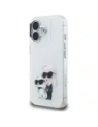 Etui Karl Lagerfeld IML Aquarelle Karl & Choupette & Logo do Apple iPhone 16 biały