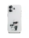 Etui Karl Lagerfeld IML Aquarelle Karl & Choupette & Logo do Apple iPhone 16 biały