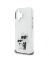 Etui Karl Lagerfeld IML Aquarelle Karl & Choupette & Logo do Apple iPhone 16 biały