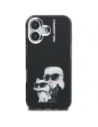 Etui Karl Lagerfeld IML Aquarelle Karl & Choupette & Logo do Apple iPhone 16 czarny