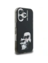 Etui Karl Lagerfeld IML Aquarelle Karl & Choupette & Logo do Apple iPhone 16 czarny