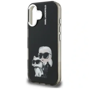 Etui Karl Lagerfeld IML Aquarelle Karl & Choupette & Logo do Apple iPhone 16 czarny