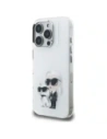 Etui Karl Lagerfeld IML Aquarelle Karl & Choupette & Logo do Apple iPhone 16 Pro biały