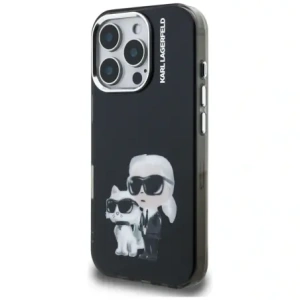 Etui Karl Lagerfeld IML Aquarelle Karl & Choupette & Logo do Apple iPhone 16 Pro Max czarny