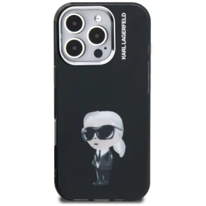 Etui Karl Lagerfeld IML Aquarelle Karl & Logo MagSafe do Apple iPhone 16 Pro Max czarny