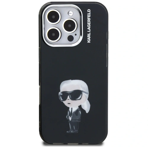 Etui Karl Lagerfeld IML Aquarelle Karl & Logo MagSafe do Apple iPhone 16 Pro Max czarny