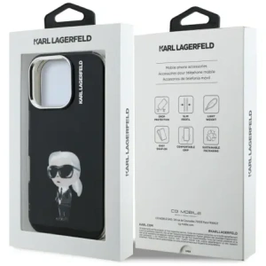 Etui Karl Lagerfeld IML Aquarelle Karl & Logo MagSafe do Apple iPhone 16 Pro Max czarny