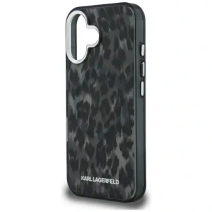 Etui Karl Lagerfeld IML Leopard Pattern MagSafe do Apple iPhone 16 czarny