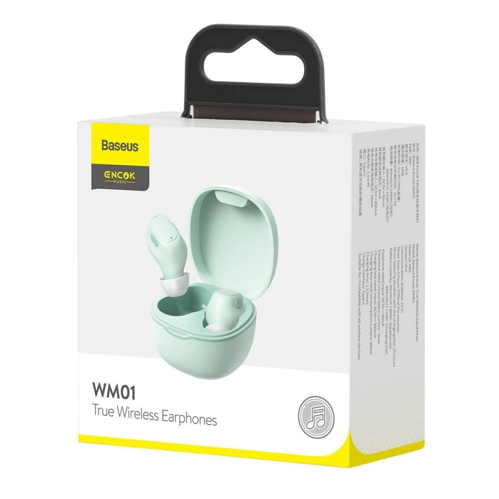 Hurtownia GSM - Bezprzewodowe słuchawki Baseus Encok WM01, Bluetooth 5.0 (zielone) - BSU1638GRN - {ean13} - Hurt