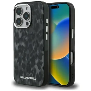 Etui Karl Lagerfeld IML Leopard Pattern MagSafe do Apple iPhone 16 Pro Max czarny