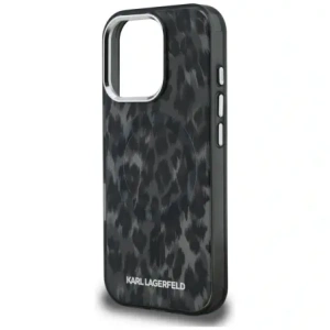 Etui Karl Lagerfeld IML Leopard Pattern MagSafe do Apple iPhone 16 Pro Max czarny