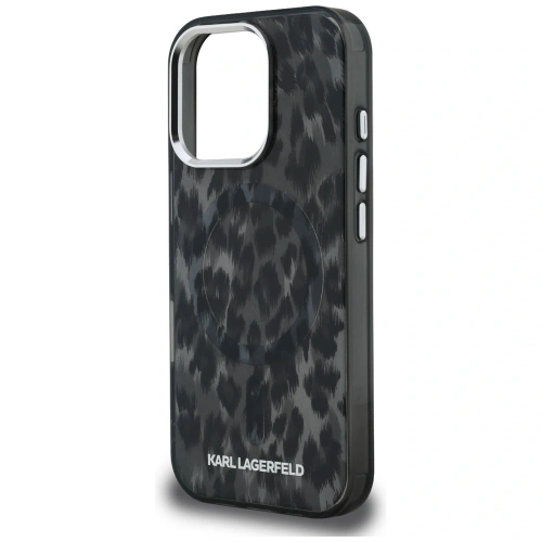 Etui Karl Lagerfeld IML Leopard Pattern MagSafe do Apple iPhone 16 Pro Max czarny