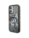 Etui Karl Lagerfeld Liquid Glitter Choupette Logo do Apple iPhone 16 czarny