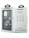 Etui Karl Lagerfeld Liquid Glitter Choupette Logo do Apple iPhone 16 czarny