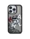 Etui Karl Lagerfeld Liquid Glitter Choupette Logo do Apple iPhone 16 Pro czarny
