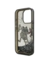 Etui Karl Lagerfeld Liquid Glitter Choupette Logo do Apple iPhone 16 Pro czarny